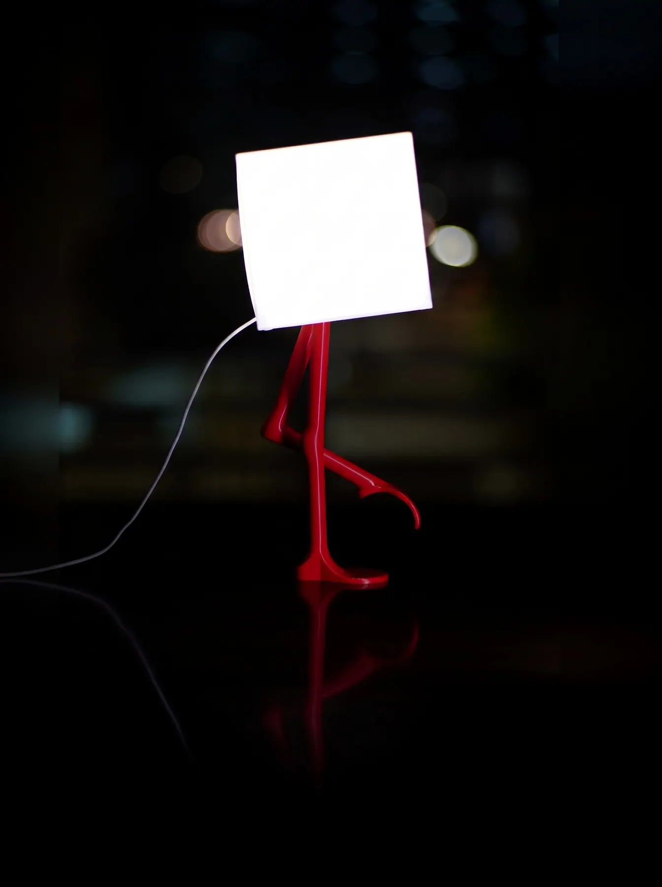 Flamingo Light, resting on one leg