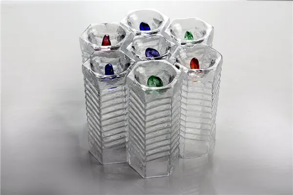 Hand-made Czech crystal beer or water glasses designed by Milan Sipek