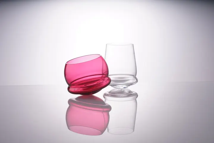 Multi coloured Crystal Whiskey glasses by Milan Sipek design