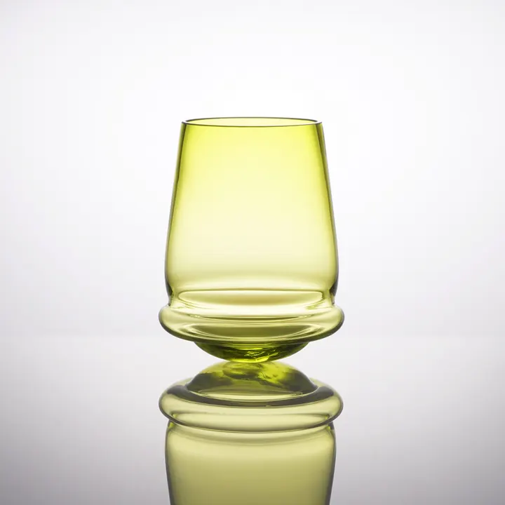 Uranium coloured Crystal Wine glass by Milan Sipek design