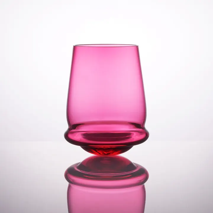 Rose coloured Crystal Wine glass by Milan Sipek design