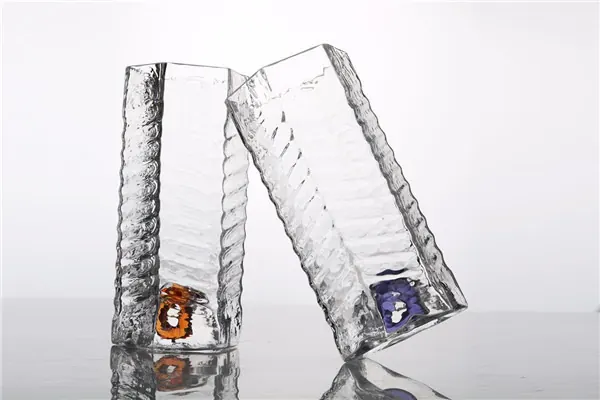 Hand-made Czech crystal beer or water glasses designed by Milan Sipek