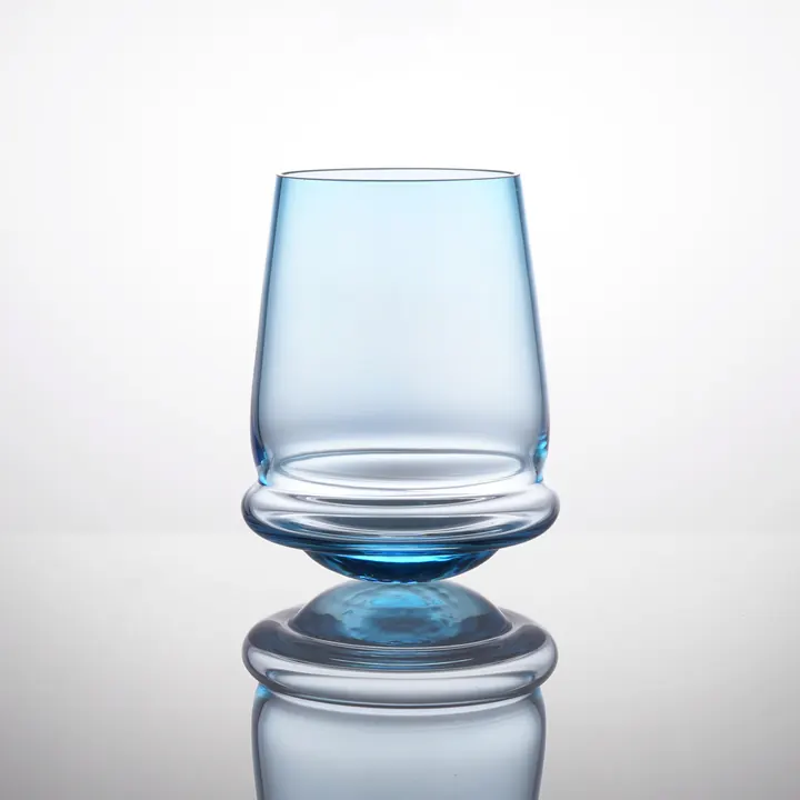 Blue coloured Crystal Wine glass by Milan Sipek design