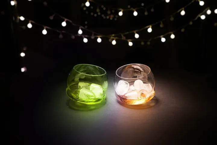 Multi coloured Crystal Whiskey glasses by Milan Sipek design